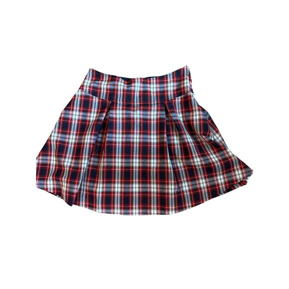 Juniors 9 Dennis Made in the USA Red and Blue Plaid Uniform Skort EUC - Picture 1 of 6